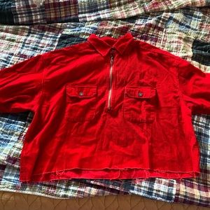 Marlboro cord quarter zip cropped jacket